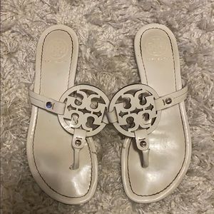 Torey Burch white miller sandals